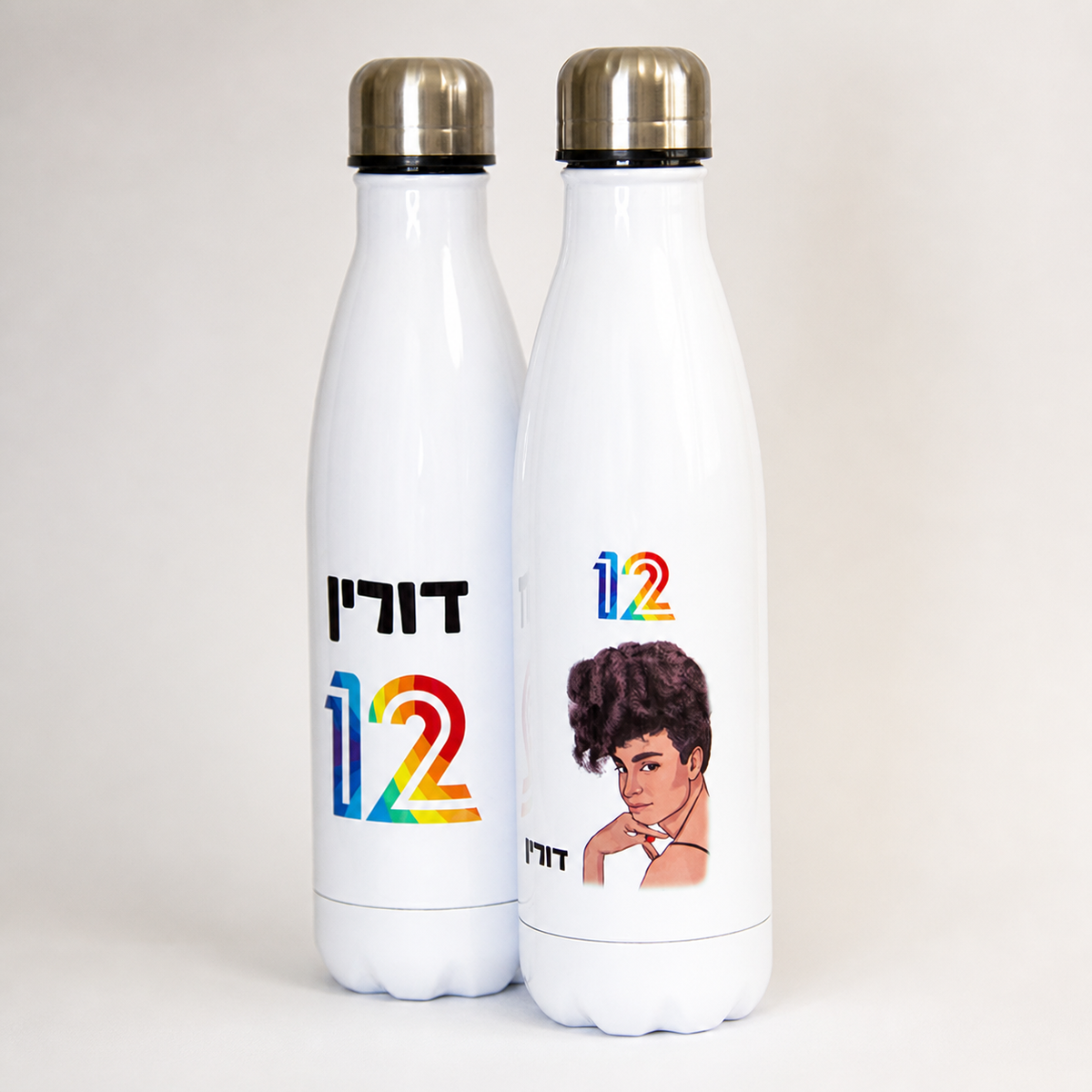 בקבוק תרמי מאויר בעבודת יד בעיצוב אישי – קופי בלוק