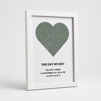 מפת כוכבים בעיצוב אישי דגם Green Heart – אפשרות עיצוב 1